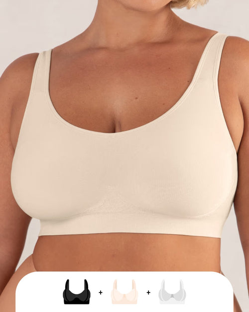 Pack de 3 Soutiens-gorge Sans Fermeture Décontractée Sans Fil